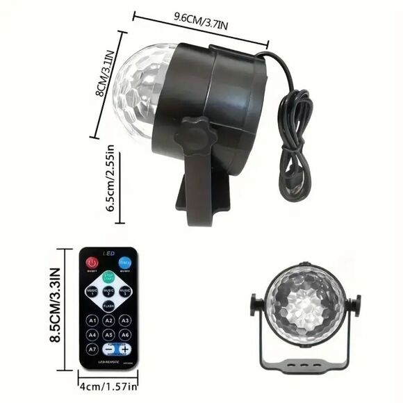 NWT Rotate RGB Disco Ball Light USB LED Starry Dance Party Bar Karaoke w/ remote - Picture 3 of 6